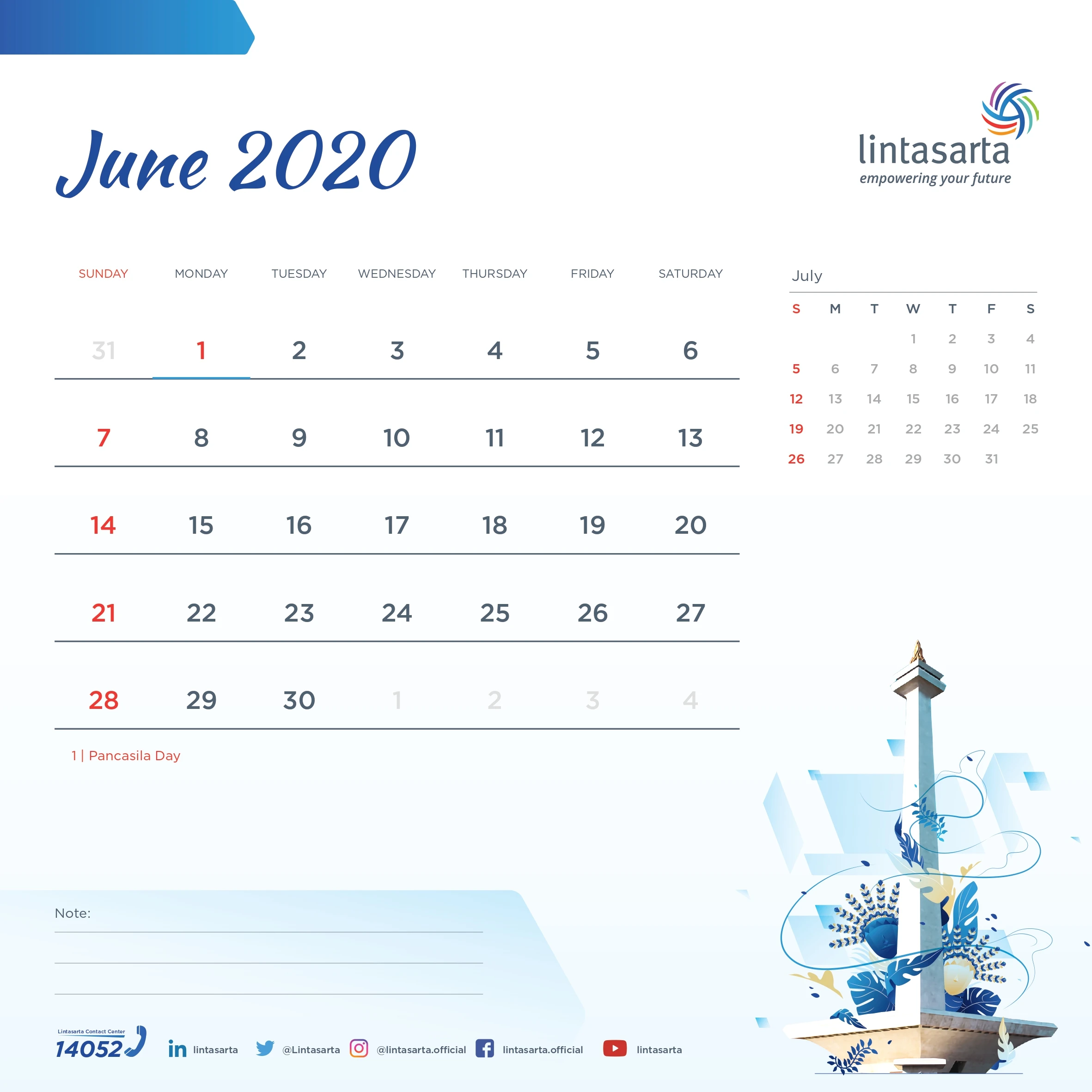 Calendar Jan Lintasarta